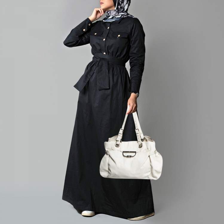 Pre Owned Mulberry Off White Leather Jenah Tote