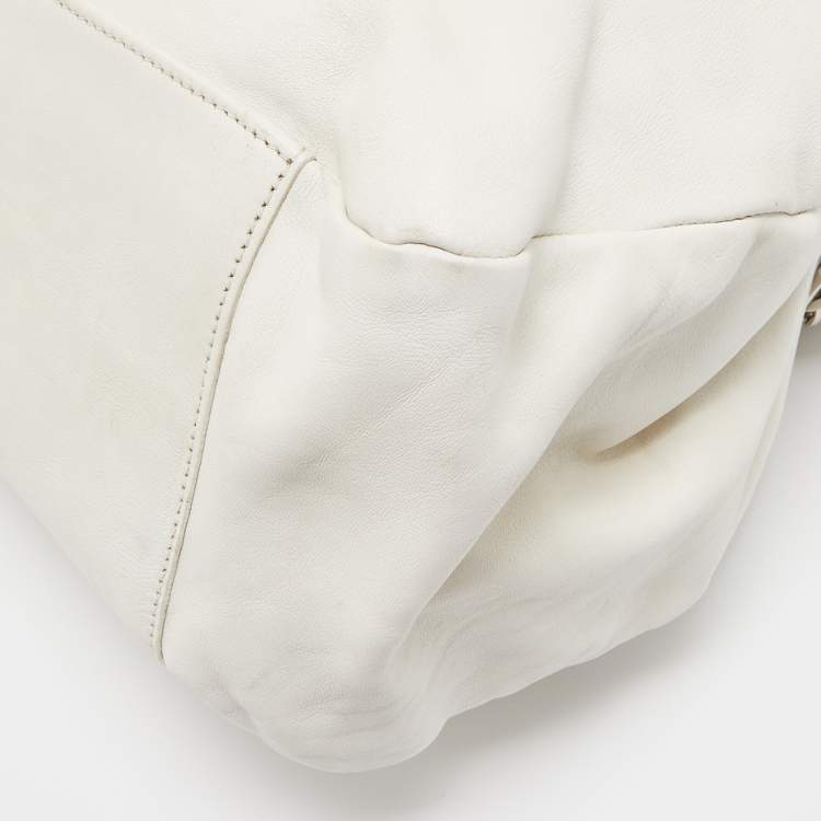 Pre Owned Mulberry Off White Leather Jenah Tote