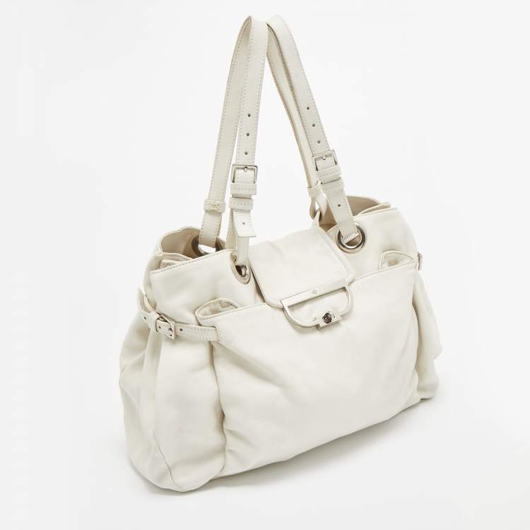 Pre Owned Mulberry Off White Leather Jenah Tote