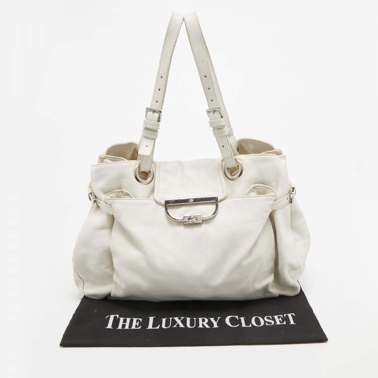 Pre Owned Mulberry Off White Leather Jenah Tote
