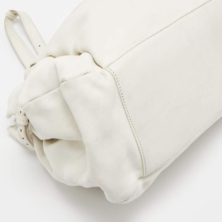 Pre Owned Mulberry Off White Leather Jenah Tote