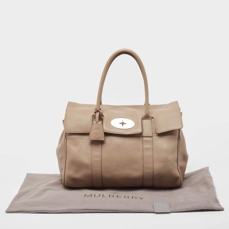 Pre Owned Mulberry Beige Leather Bayswater Satchel