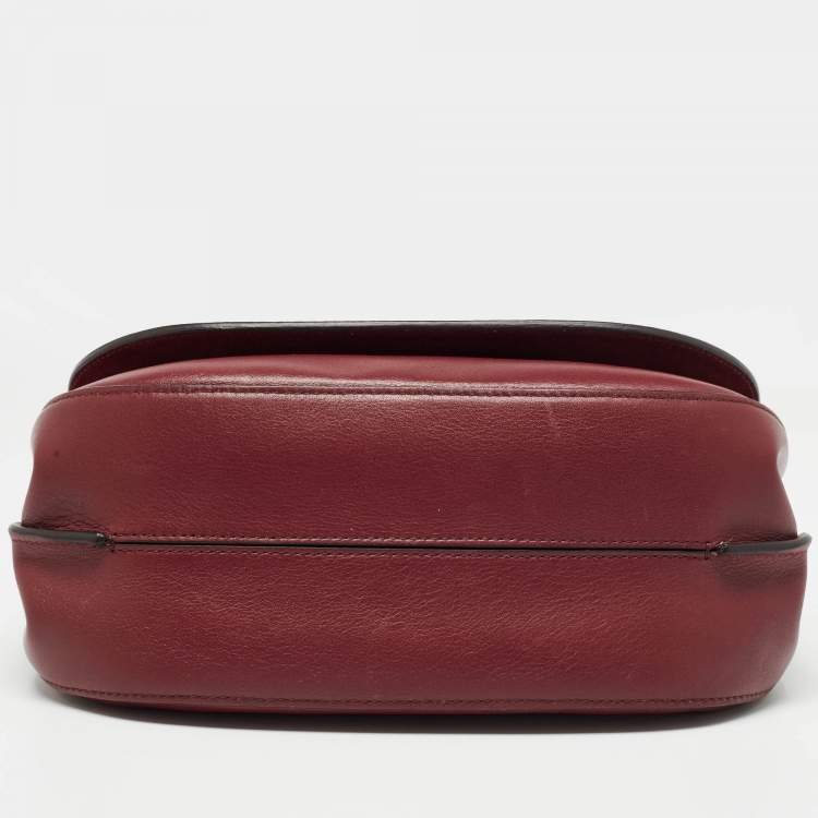Pre Owned Mulberry Burgundy/Blue Leather Amberley Shoulder Bag