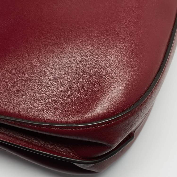 Pre Owned Mulberry Burgundy/Blue Leather Amberley Shoulder Bag