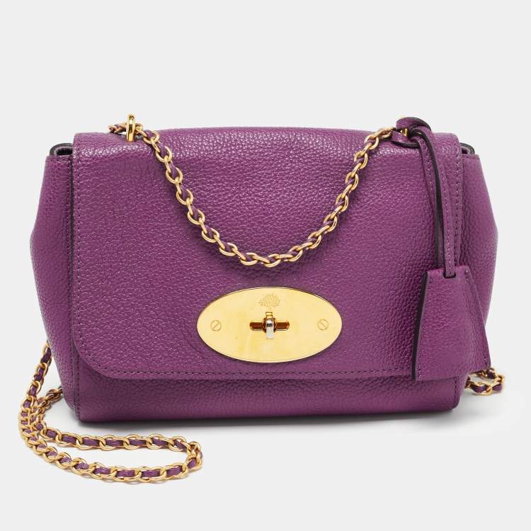 Pre Owned Mulberry Magenta Leather Small Lily Shoulder Bag