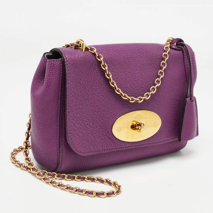 Pre Owned Mulberry Magenta Leather Small Lily Shoulder Bag