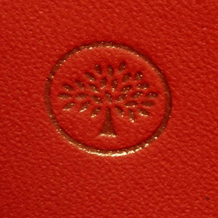 Pre Owned Mulberry Orange Leather Flap Continental Wallet