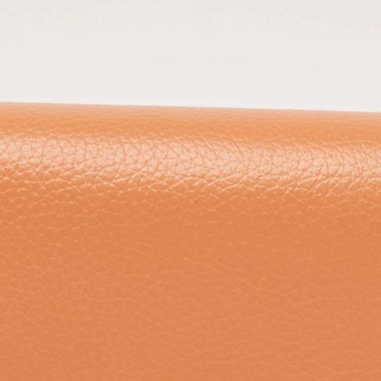Pre Owned Mulberry Orange Leather Flap Continental Wallet