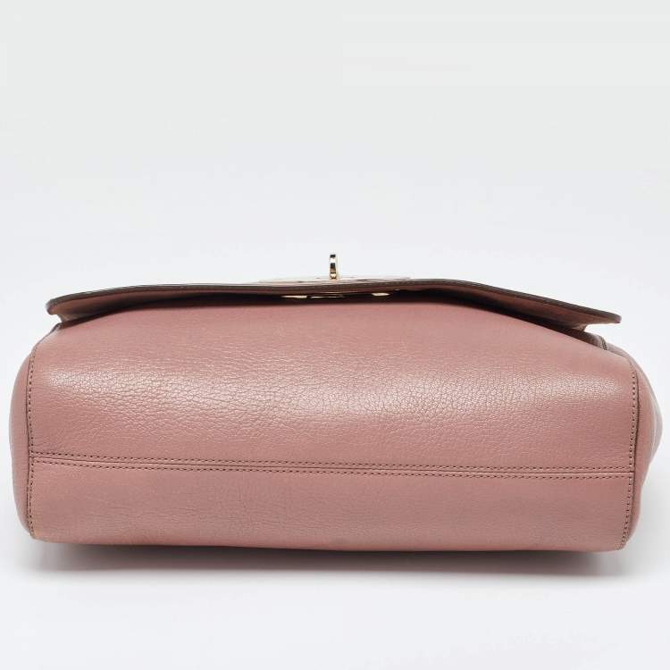 Pre Owned Mulberry Old Rose Leather Medium Lily Shoulder Bag