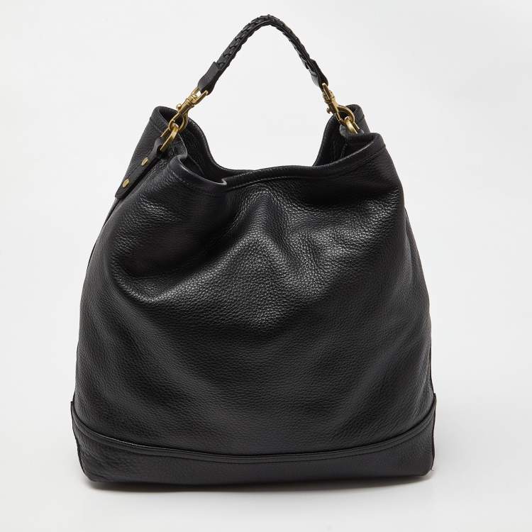 Pre Owned Mulberry Black Leather Effie Flap Hobo
