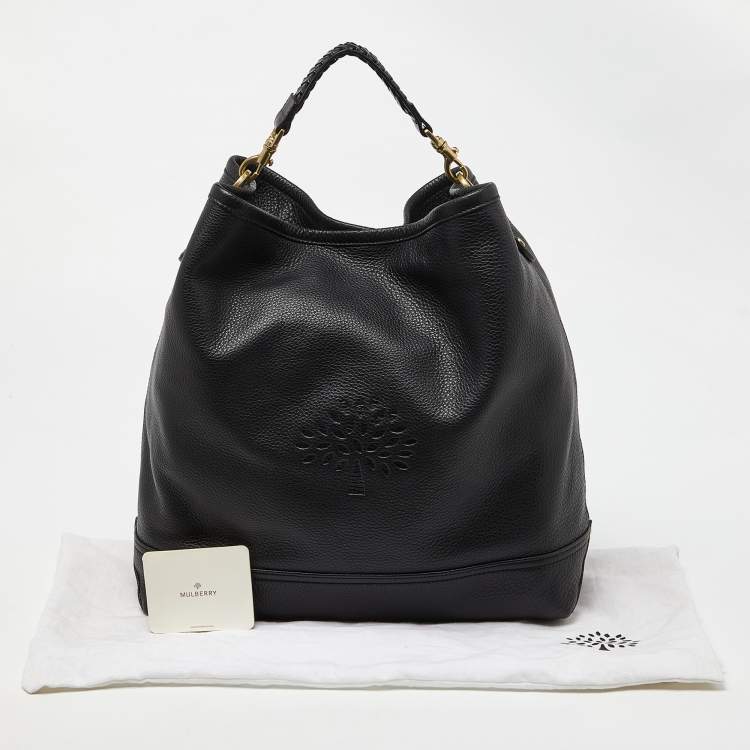 Pre Owned Mulberry Black Leather Effie Flap Hobo