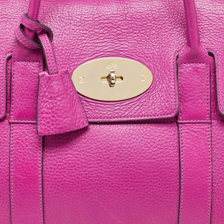 Pre Owned Mulberry Fuchsia Leather Bayswater Satchel