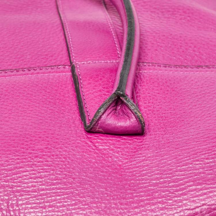 Pre Owned Mulberry Fuchsia Leather Bayswater Satchel