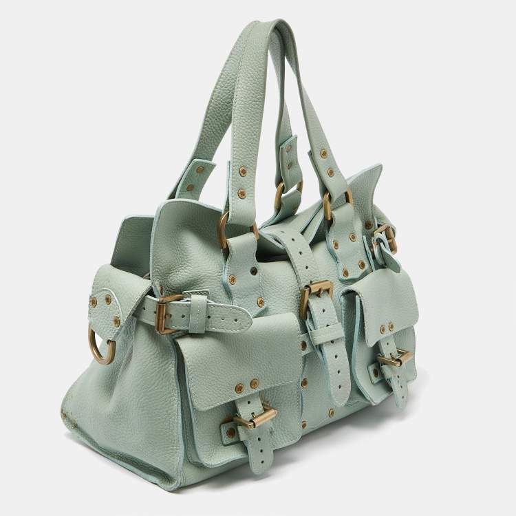 Pre Owned Mulberry Green Leather Roxanne Satchel