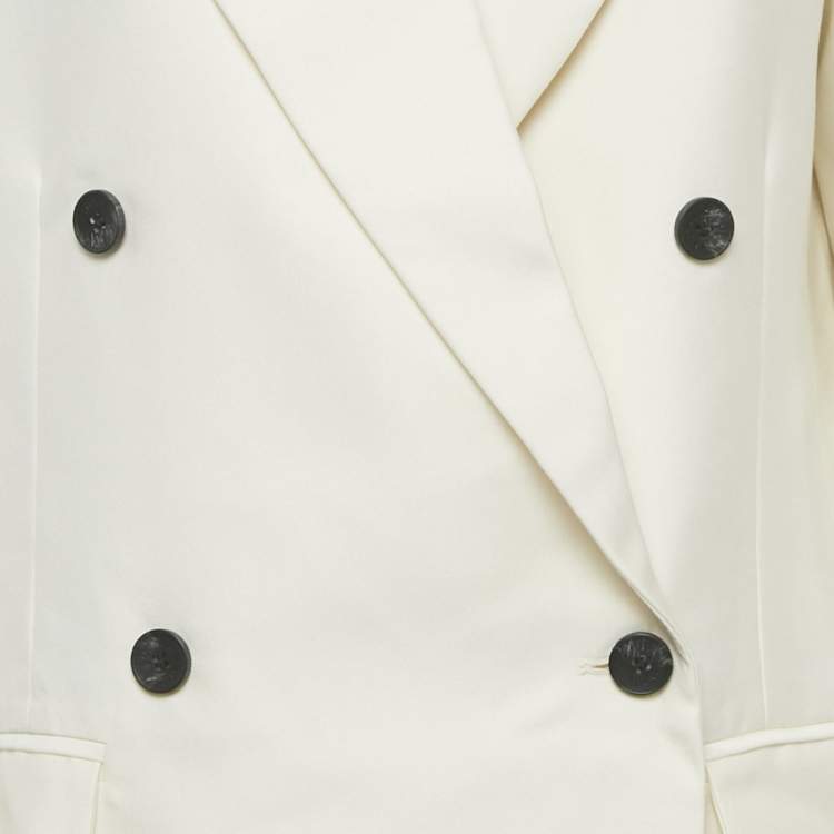 Pre Owned Munthe Cream Twill Double Breasted Blazer S