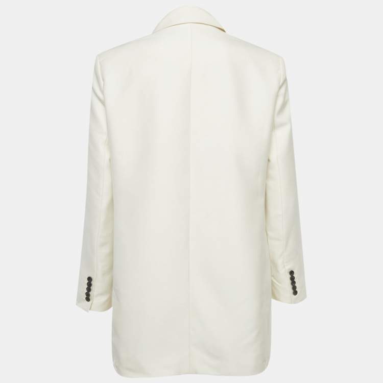 Pre Owned Munthe Cream Twill Double Breasted Blazer S