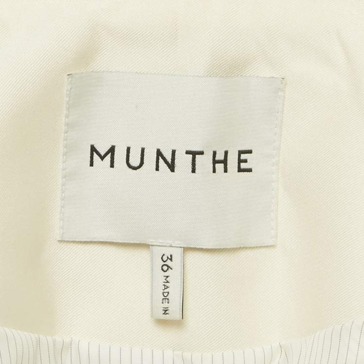 Pre Owned Munthe Cream Twill Double Breasted Blazer S