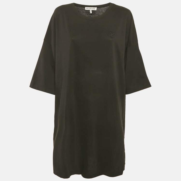 Pre Owned Munthe X Looney Tunes Black Jersey Oversized T-Shirt M