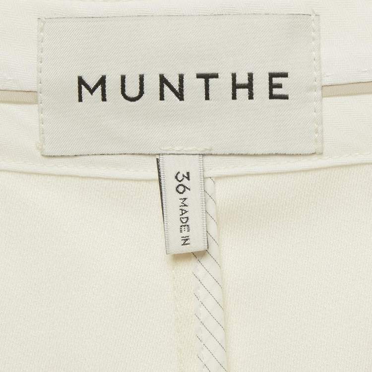 Pre Owned Munthe White Gabardine Pleated Trousers S