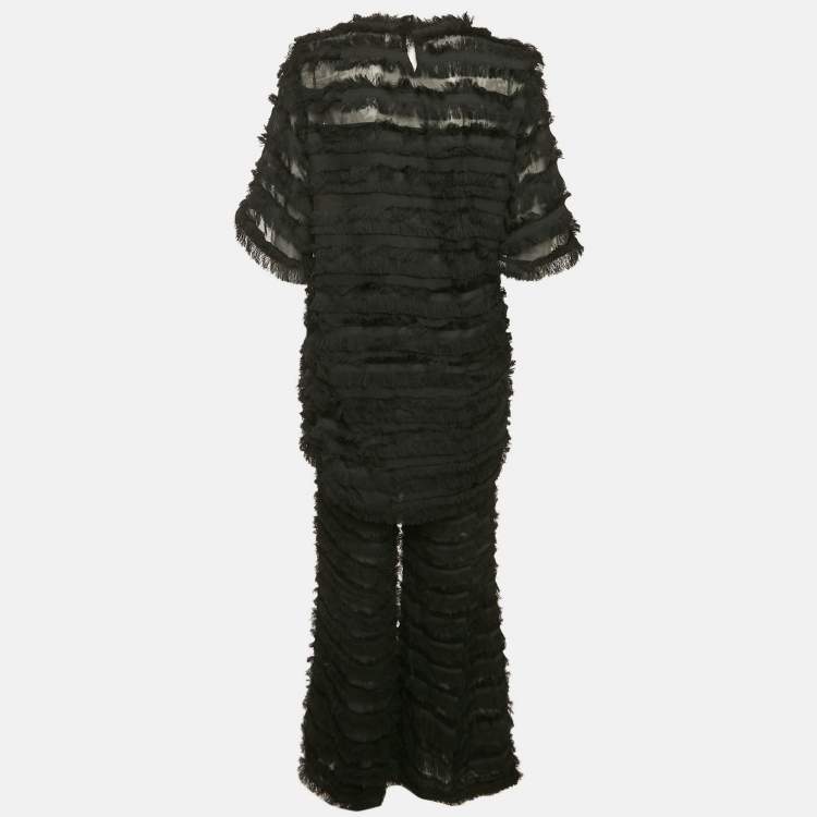 مملوكة مسبقًا Munthe Black Crepe Frayed Detail Set S