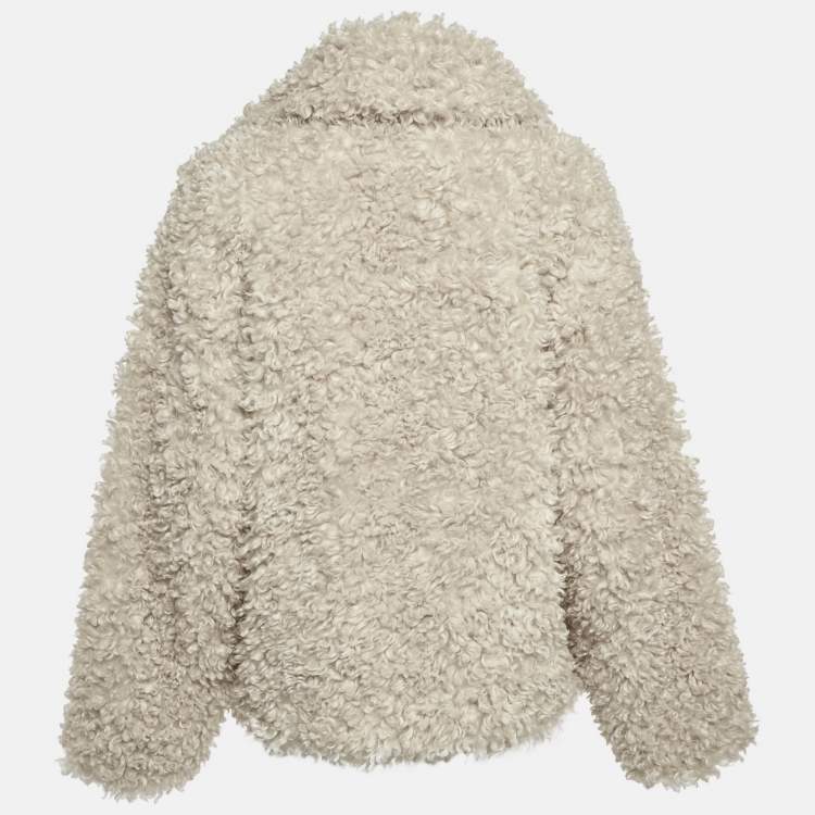 Pre Owned Munthe Beige Faux Shearling Lestine Jacket S