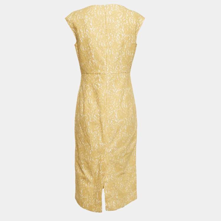 Pre Owned Nº21 Yellow Lace Sleeveless Midi Dress M