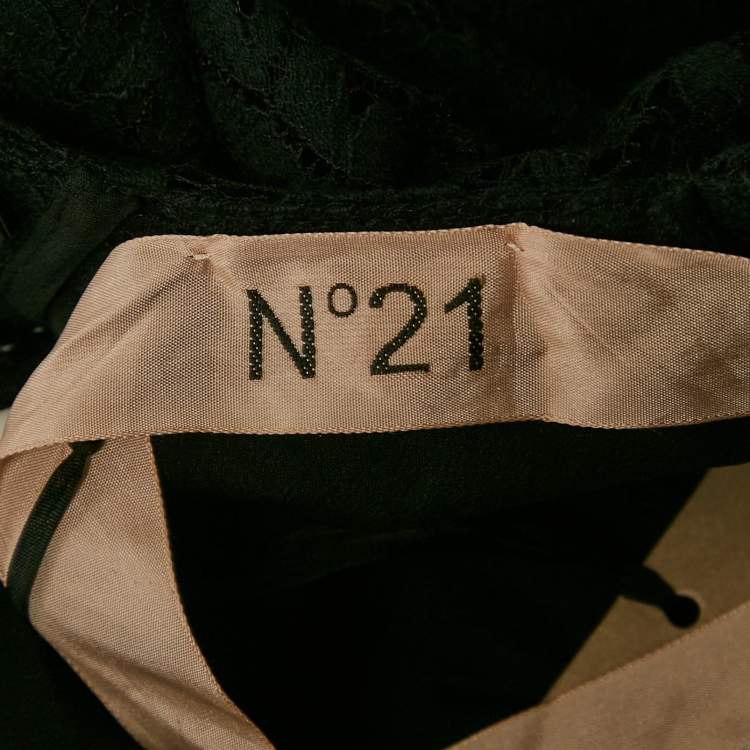 Pre Owned Nº21 Black Floral Lace Mini Dress M