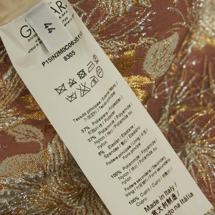 Pre Owned Nº21 Beige Floral Jacquard Flared Mini Skirt M