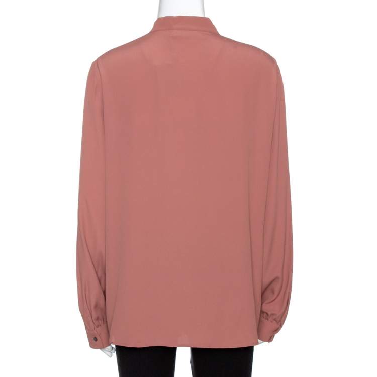 Pre Owned N°21 Pink Silk Blend Embellished Frill Shirt M