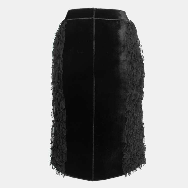 Velvet skirt knee clearance length