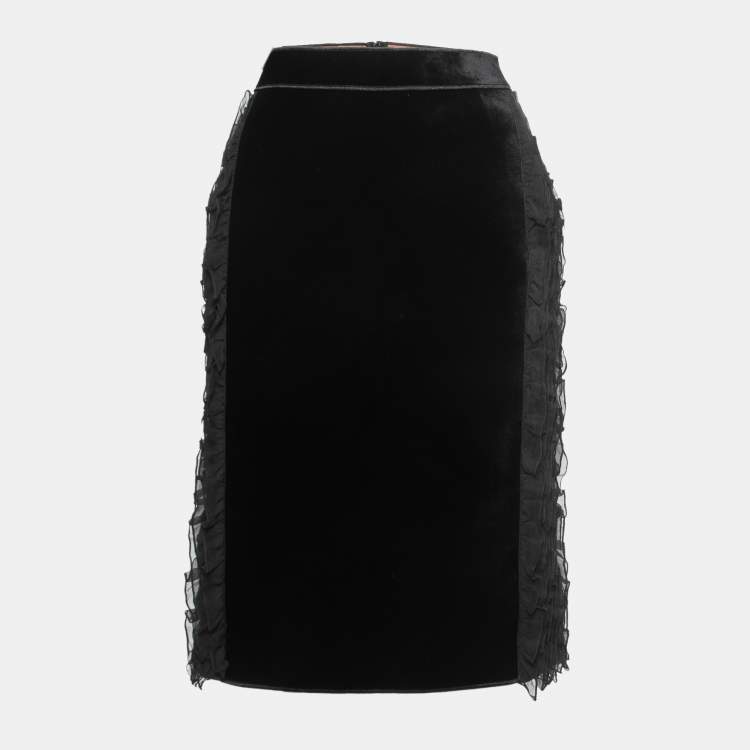 Black velvet 2024 skirt knee length