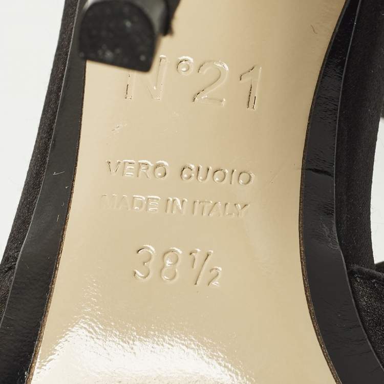 Pre Owned N21 Raso Size 38.5 Black Satin Pumps