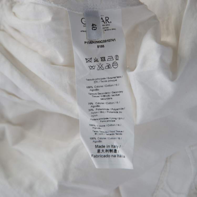 Pre Owned N21 White Cotton Lace Paneled A Line Skirt S