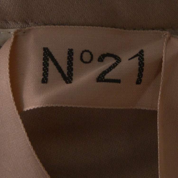 Pre Owned N21 Champagne Satin Pleated Maxi Skirt M