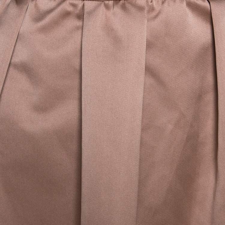 Pre Owned N21 Champagne Satin Pleated Maxi Skirt M