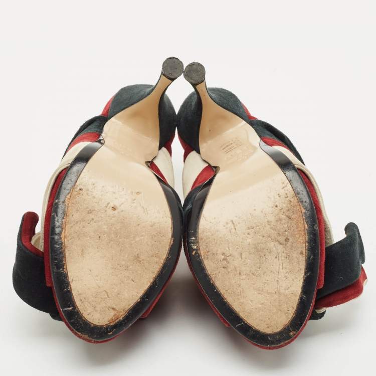 Pre Owned N°21 Multicolor Suede Ronny Pleated Mules Size 39