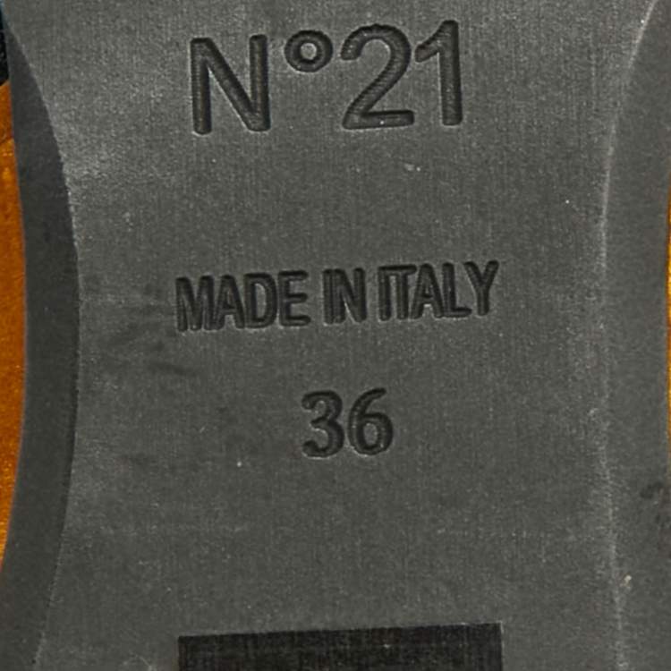 Pre Owned N°21 Raso Knot Size 36 Yellow Satin Flat Slides