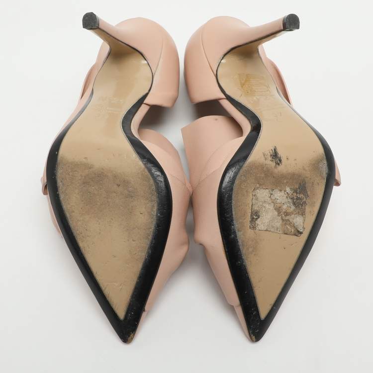 Pre Owned N21 Knot Size 37 Pink Leather D'orsay Pumps
