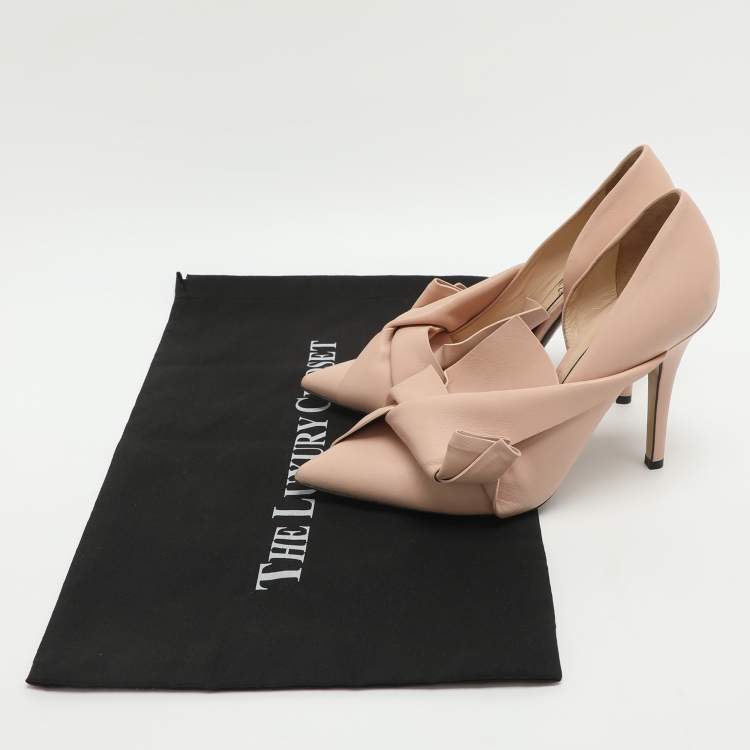 Pre Owned N21 Knot Size 37 Pink Leather D'orsay Pumps