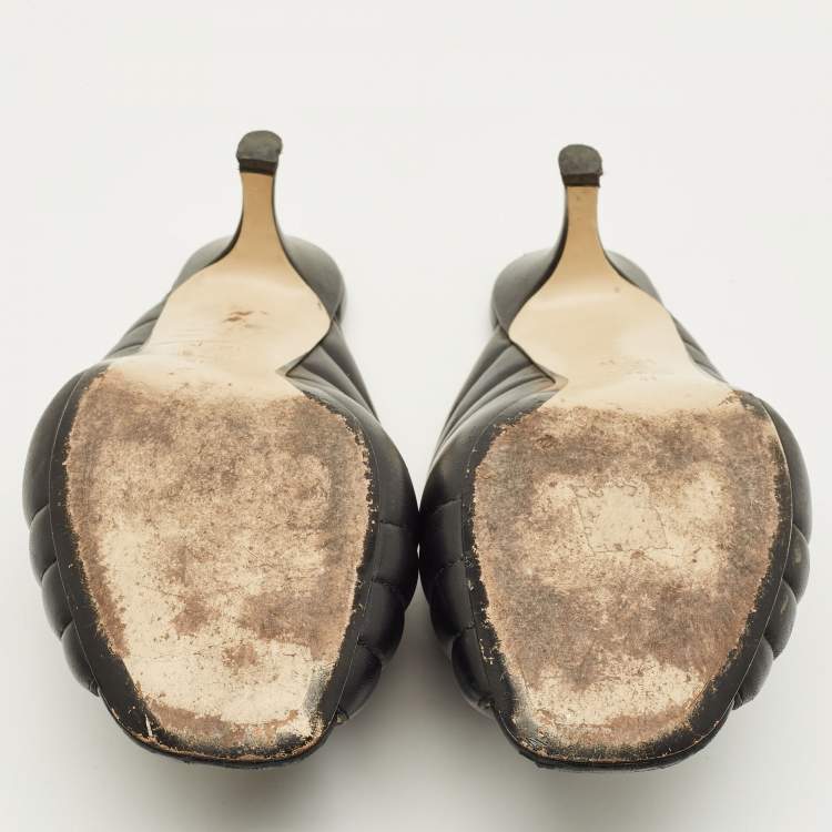 مملوكة مسبقًا N21 Size 41 Black Quilted Leather Mules