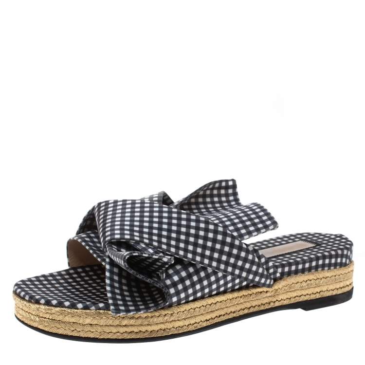 black and white checkered slides