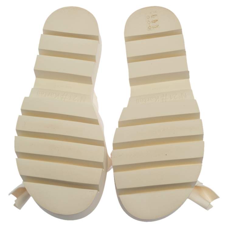 Pre Owned  N21 X Kartell White PVC Knot Platform Slides Size 39