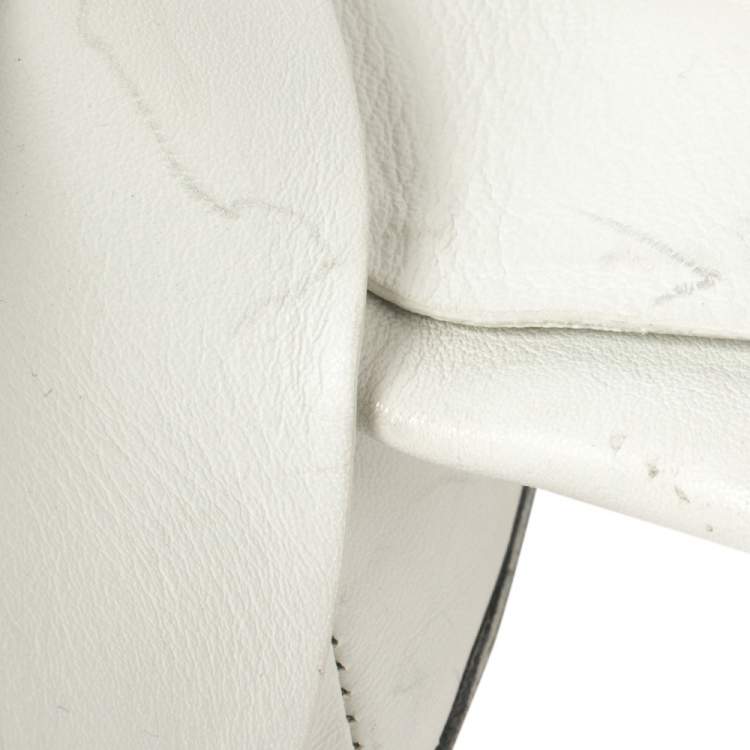Pre Owned N21 White Leather Ronny Pleated Mules Size 40