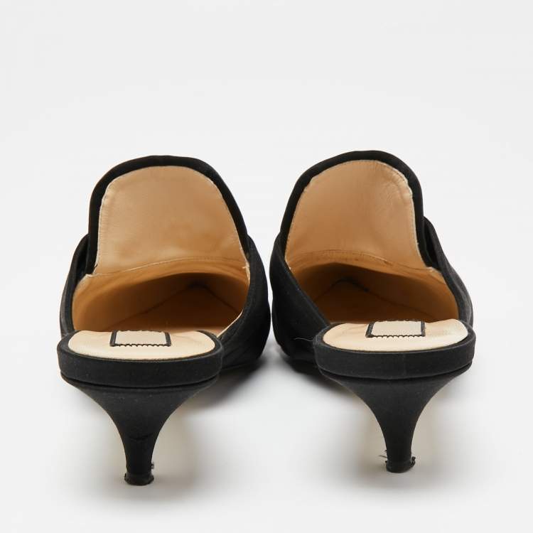 Pre Owned N21 Black Satin Knot Sandals Size 39