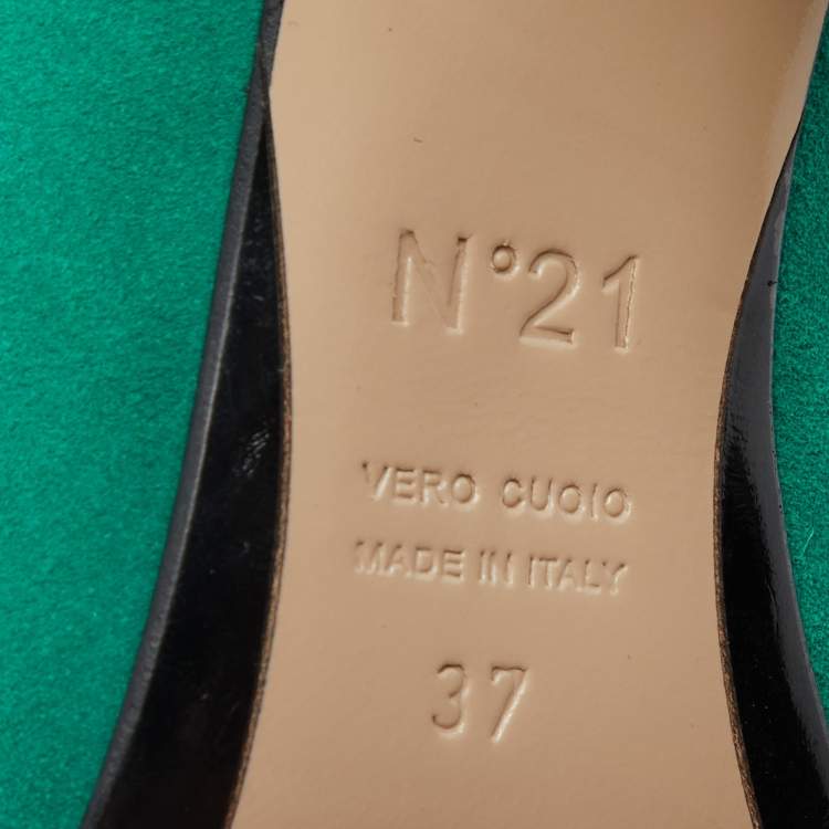 Pre Owned Nº21 Green Suede Raso Knotted Mules Size 37