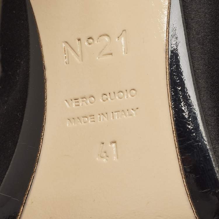 Pre Owned N°21 Black Satin Ronny Pleated Mules Size 41