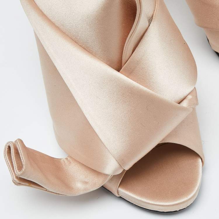 Pre Owned N°21 Beige Pleated Satin Ronny Mules Size 39