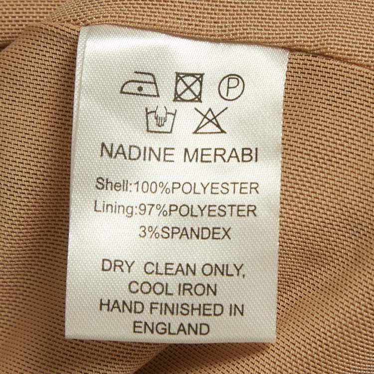 Pre Owned Nadine Merabi Pink Sequin and Beads Embroidered Tulle Eliza Jumpsuit S