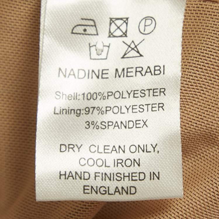 Pre Owned Nadine Merabi Pink Sequin and Beads Embroidered Tulle Eliza Jumpsuit S