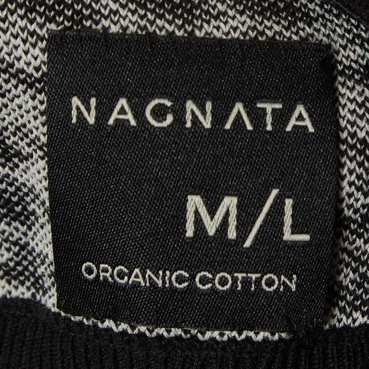 Pre Owned Nagnata Black Houndstooth Strap Back Crop Top M